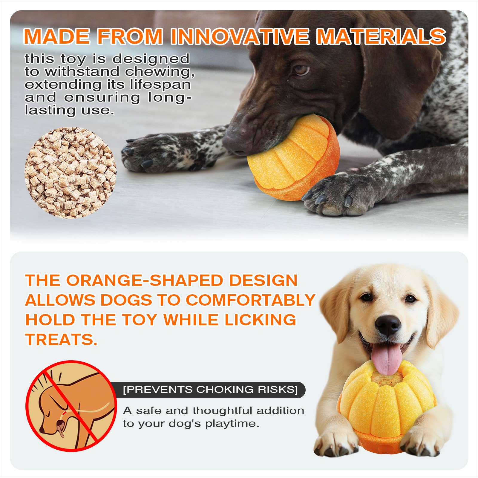 KADTC ORANGE MULTI-FUNCTIONAL DOG ENRICHMENT TOY for wholesale on Faire3