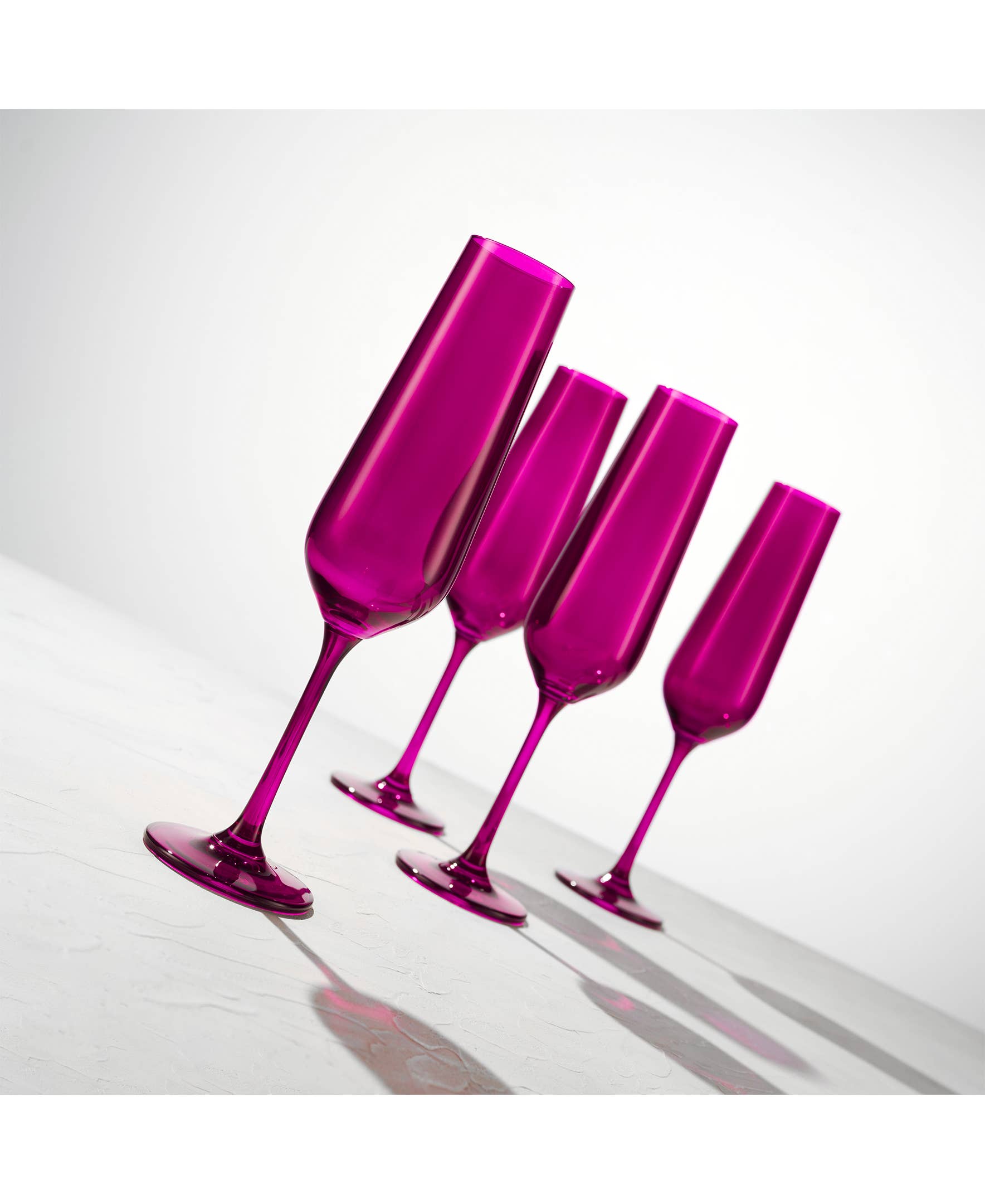Godinger - Wholesale Champagne Flute - Set of Four Colored Champagne Flutes - multi colors avail5