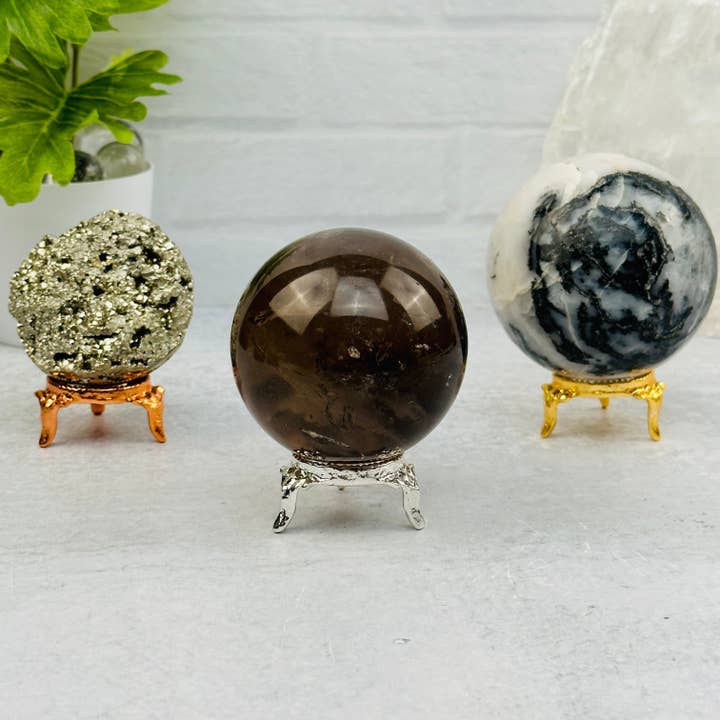 Rock Paradise – wholesale Dekorativt bordsobjekt – Metal Sphere Stand - Crystal Sphere Hållare - Du väljer Fini3