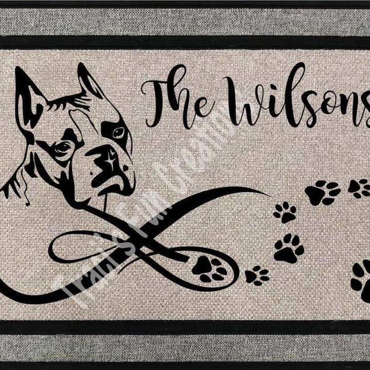 Boxer Door Mat for wholesale by Traci's Fun Creations