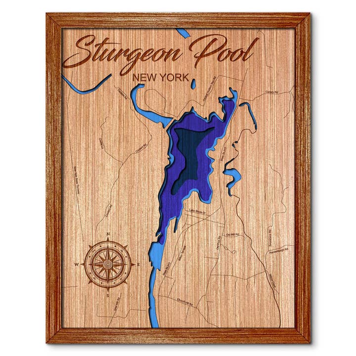 Sturgeon Pool, Rifton NY Djupkarta - Unik Väggkonst för wholesale av Premier Gifts and More