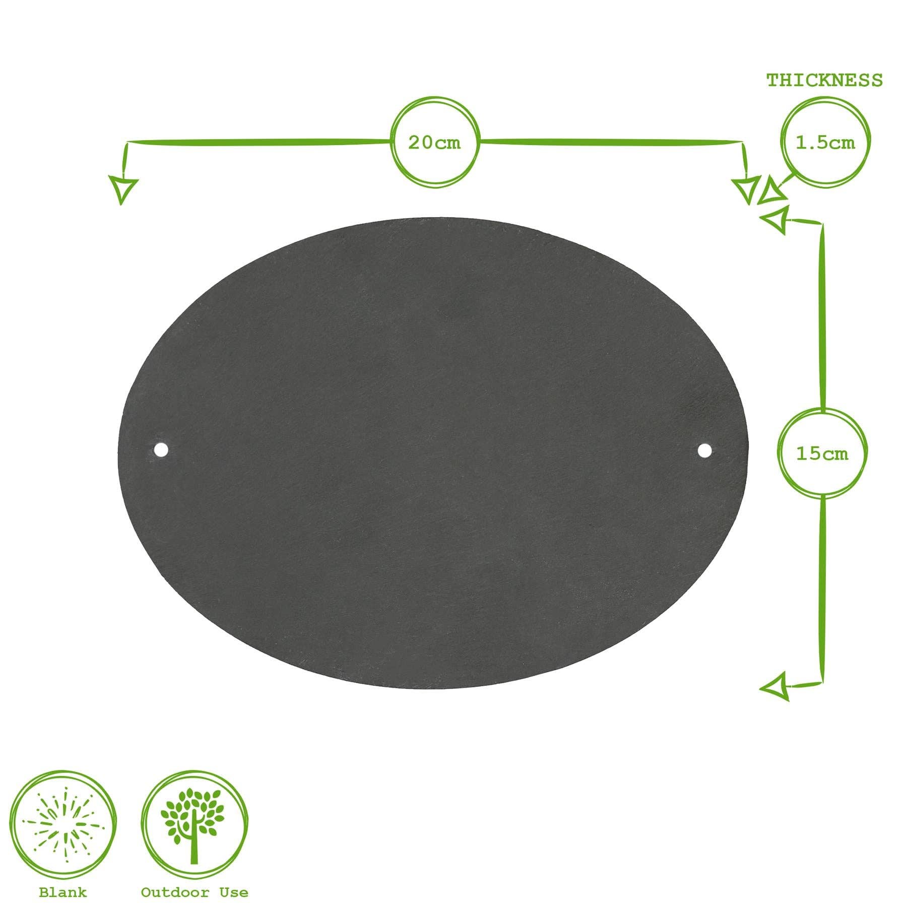 Rinkit Ltd - Wholesale Outdoor Sign - Linea Oval Blank Slate House Sign - 20cm x 15cm3