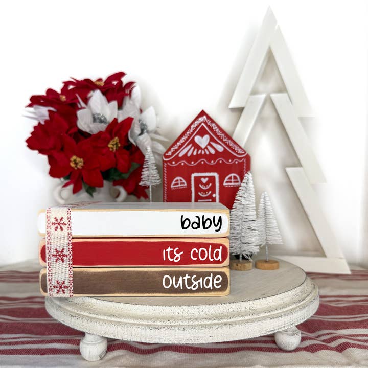 Ruaille Buaille Co - Wholesale Christmas decoration - December holiday home decor | Mini Christmas book stack4