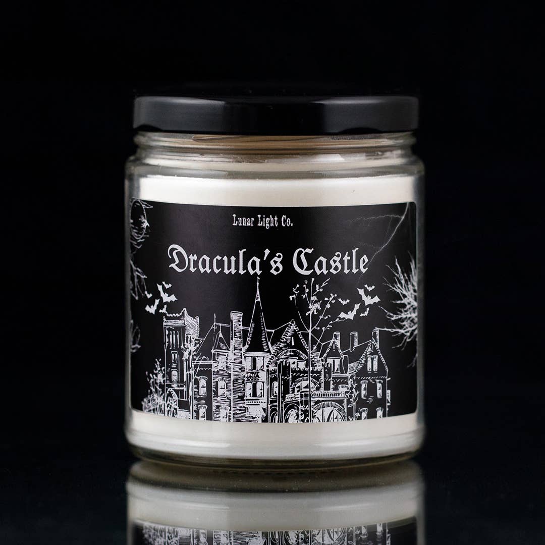 Lunar Light Co. - Wholesale Jar/Filled Candle - Dracula's Castle Scented Candle Gothic Nosferatu Vampire