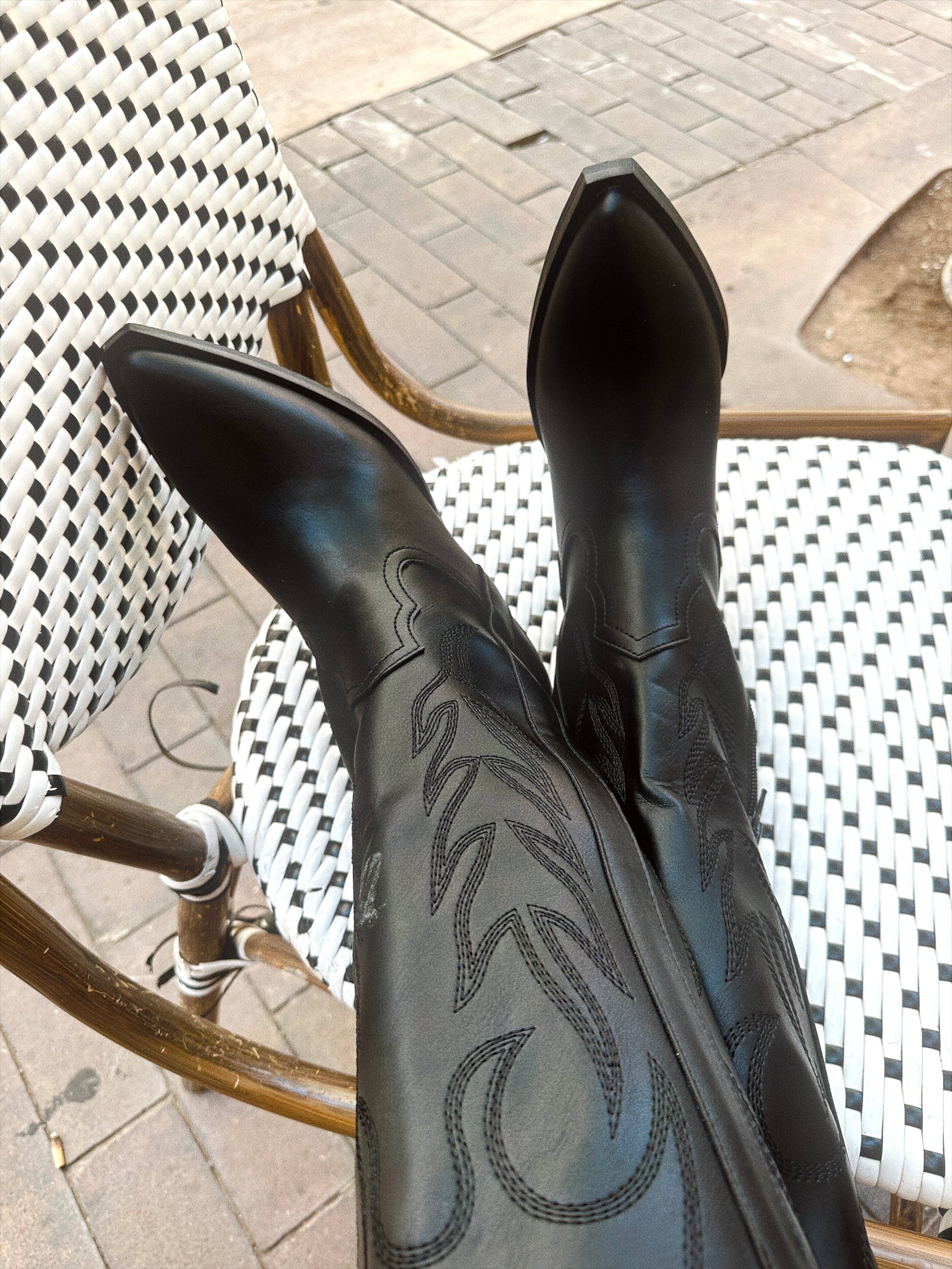 Alliwant - Wholesale Cowboy Boots - Women's - Black embroidered high cowboy boot7