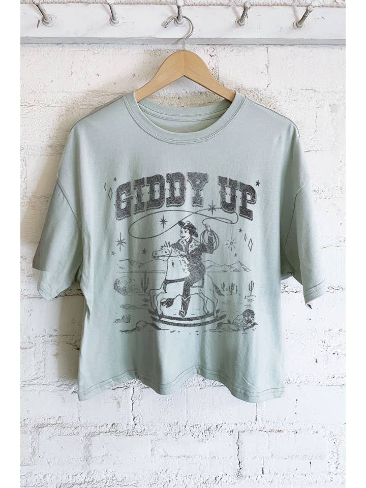 Rustee Clothing - Wholesale Screen Printed T-Shirt - Women's - Giddy Up