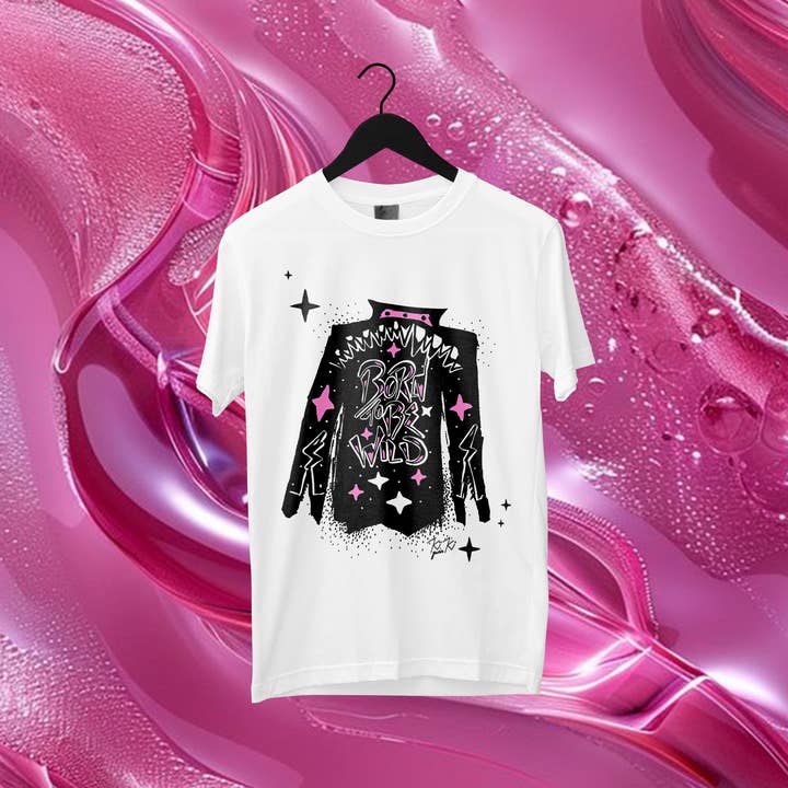 Camiseta de Algodón Orgánico - Nacido para ser Salvaje (rosa) para venta al por mayor de Kiki Gunn