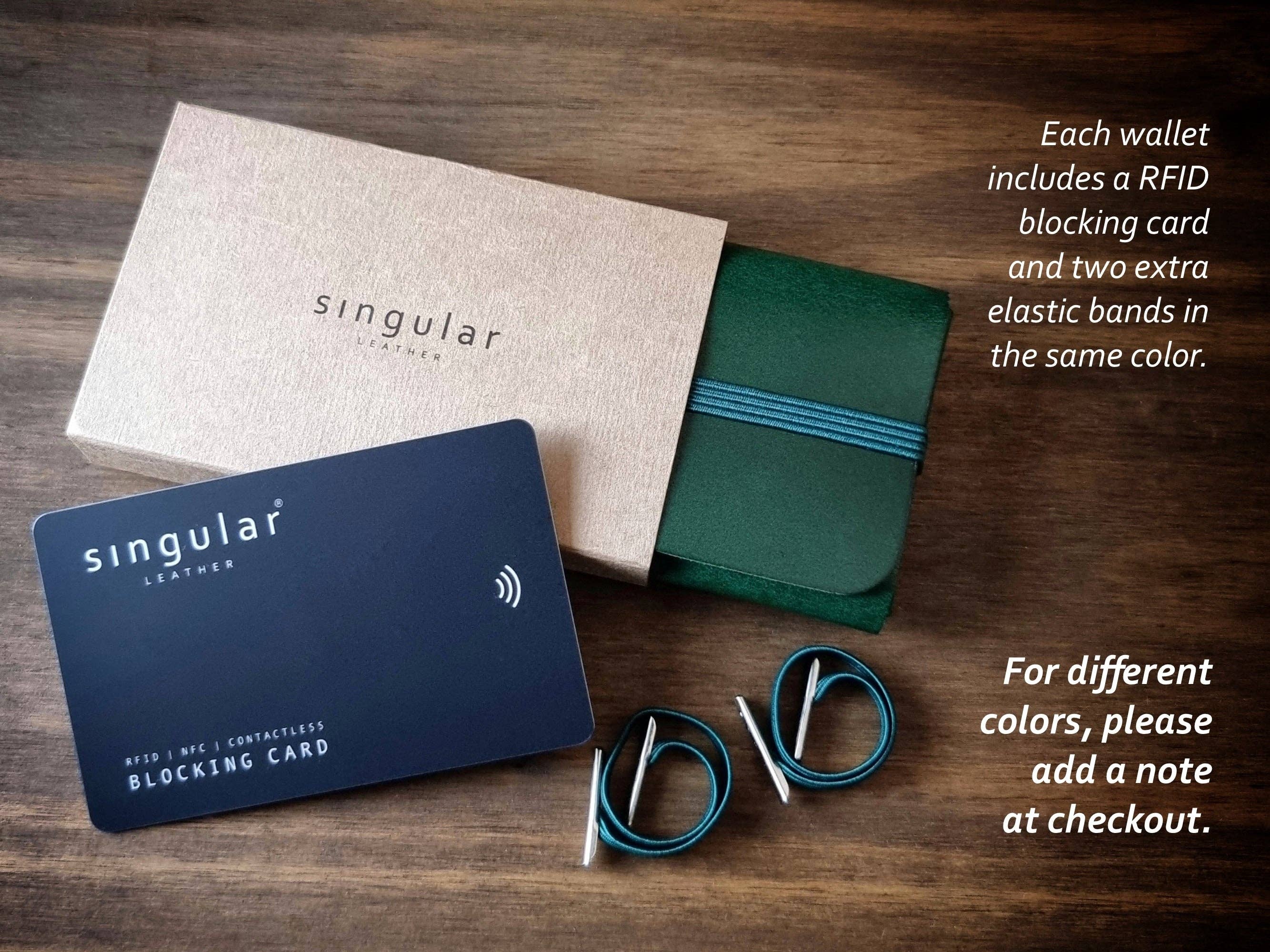 Singular Leather - Vendita all'ingrosso Portafoglio - Unisex - Portafoglio in Pelle Verde Alpino - Minimalista e Personalizzabile3