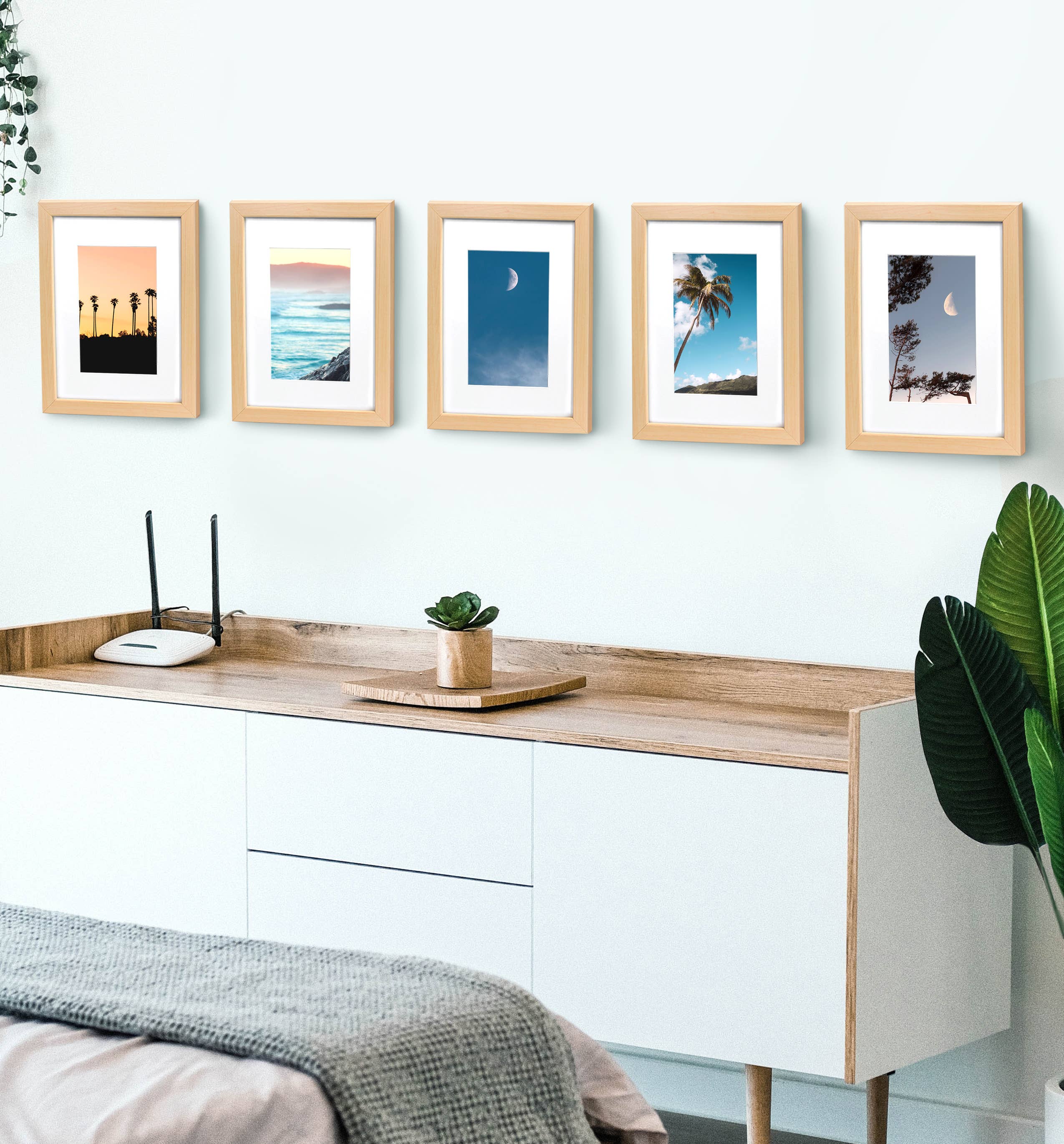 Cavepop - Wholesale Picture Frame - Wood Picture Frame Set of 5 (5" X 7" Mat; 8" X 10")2