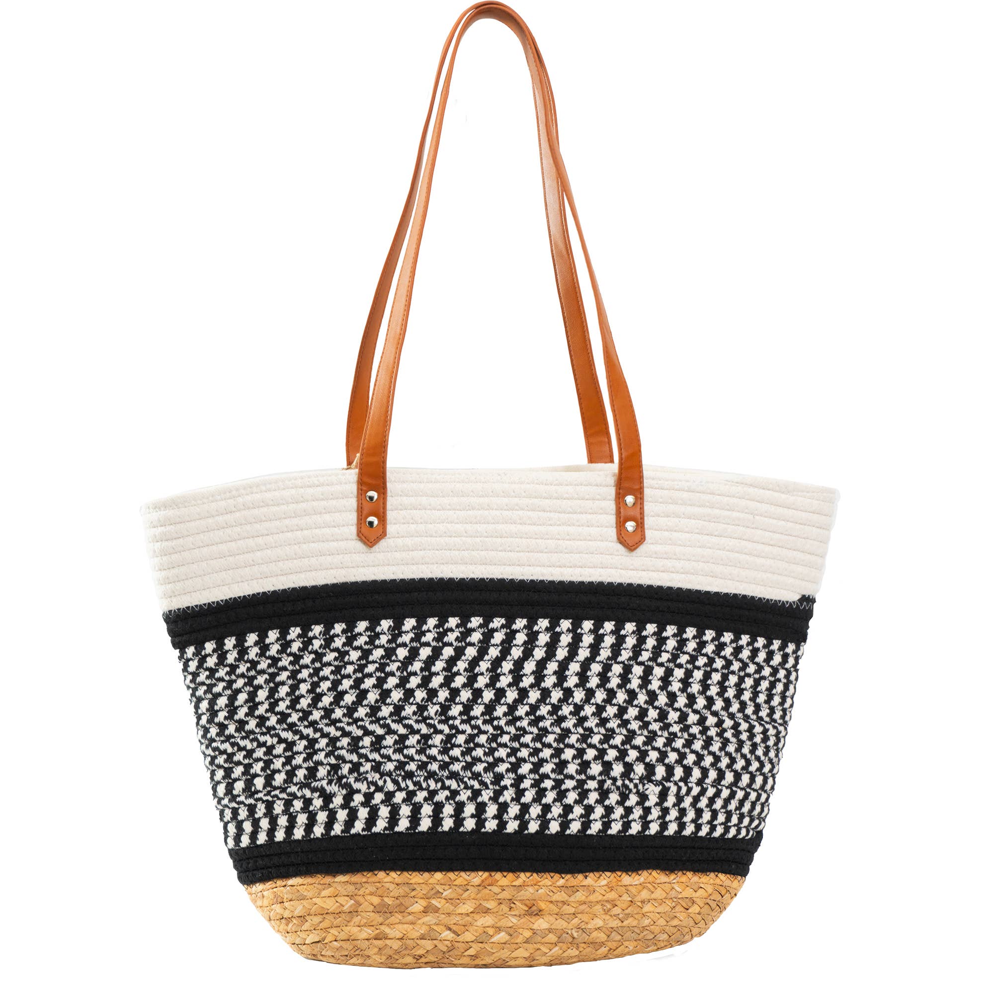 Magid - Wholesale Draagtas - Dames - Magid Natuurlijke Katoenen Geweven & Imitatie Leren Schoudertas10