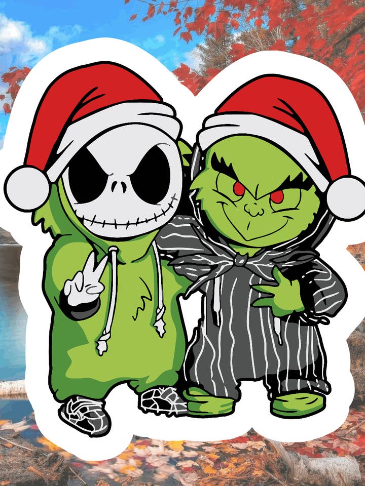 Le Grinch, Noël, autocollants imperméables, hydroflask pour la vente par Crazilyhumbledesigns