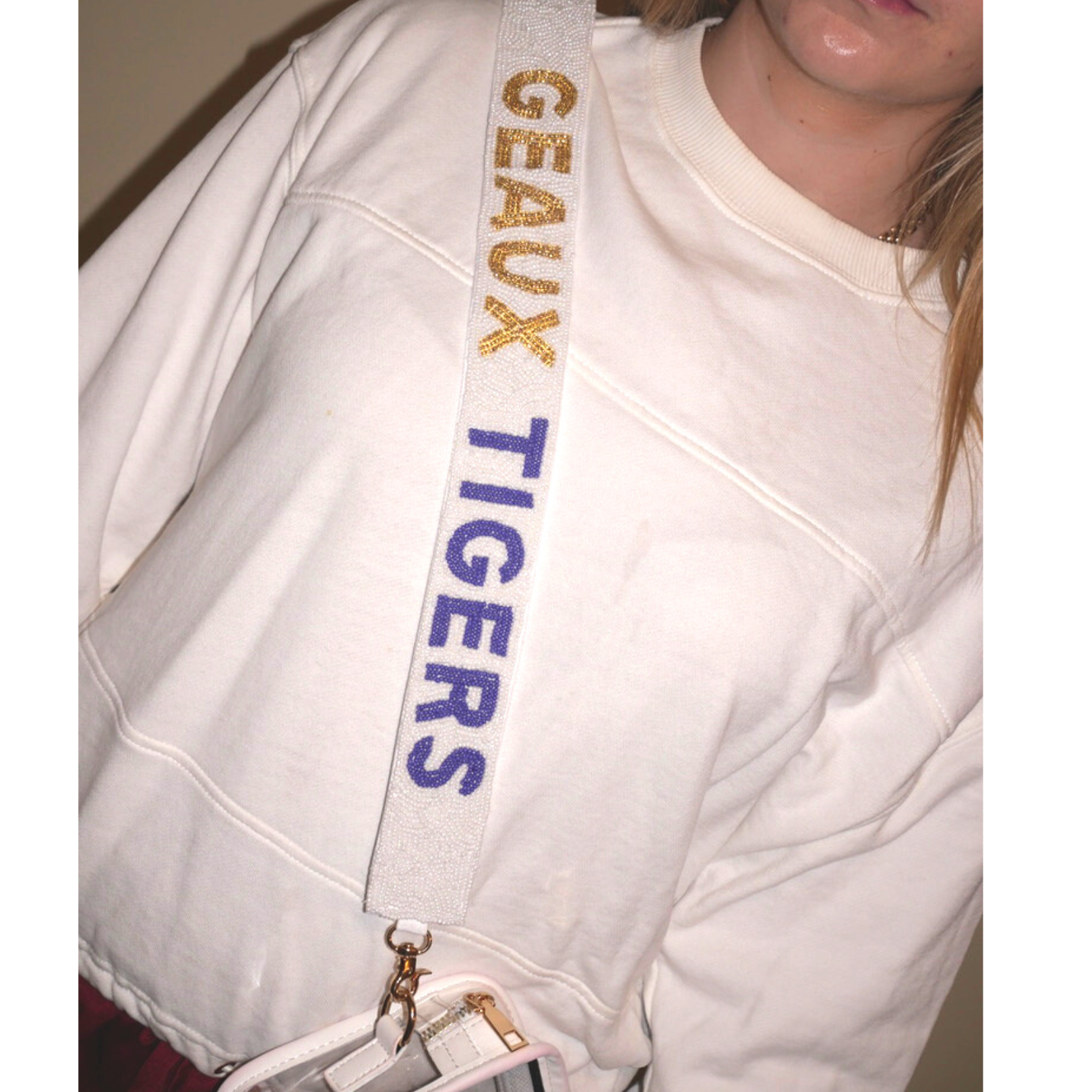 College Dayz Merch - Wholesale Bag Strap - Women's - LSU Beaded Purse Strap1