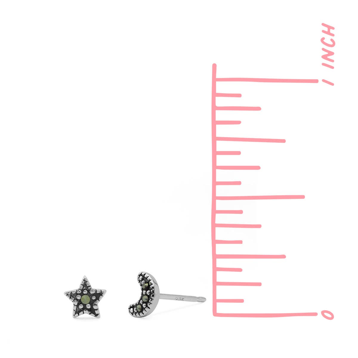 Boma Jewelry - Wholesale Stud/Post Earrings - Lune & Etoile Marcasite Studs (SD 1193)3