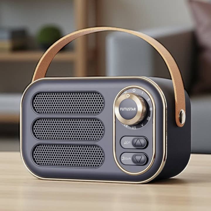 Funky Rico Inc - Wholesale Speakers - Vintage Bluetooth Speaker Retro Decor Gift - Black7