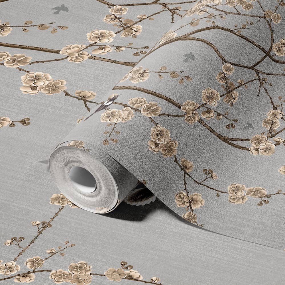 GK Home Decor - Venta al por mayor Papel pintado - Mural de papel pintado de cerezos en flor estilo chinoiserie7