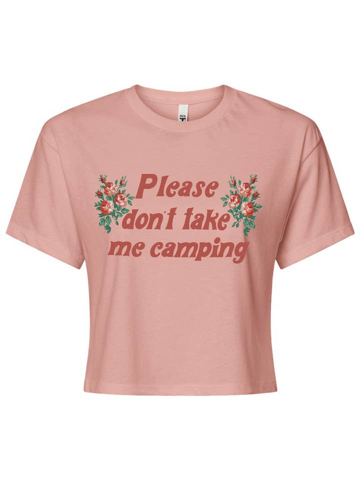Don't Take Me Camping Crop Top - Pink for wholesale by The Coin Laundry