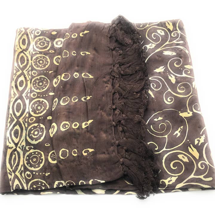 JDLUV - Venta al por mayor Bufanda - Mujer - Pareo Bali Floral Brown Art #S - 006-4