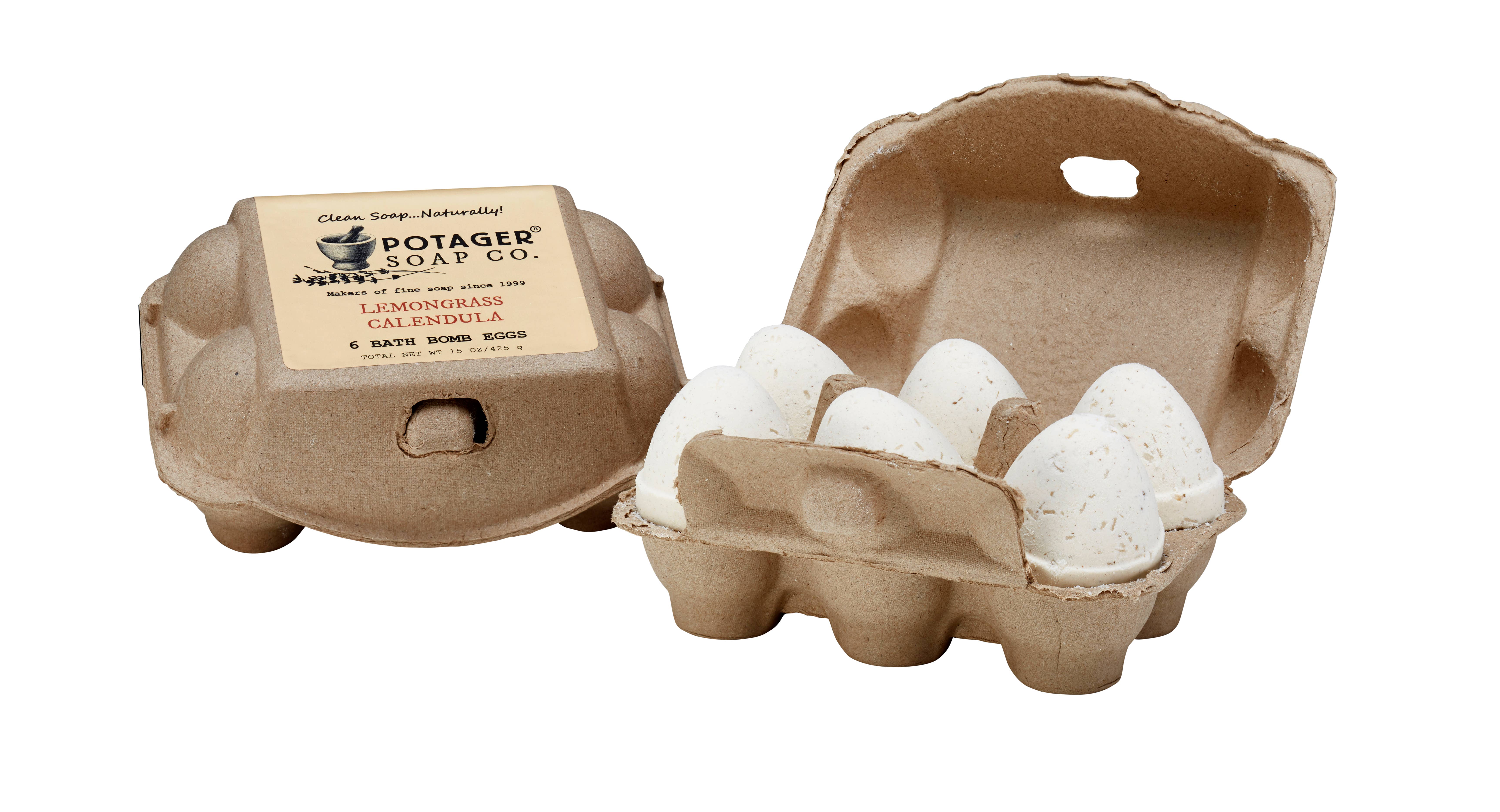 Potager Soap Company – wholesale Bath bomb/fizz – Organic Scented Bath Bombs | Eggs Crate 6PK2