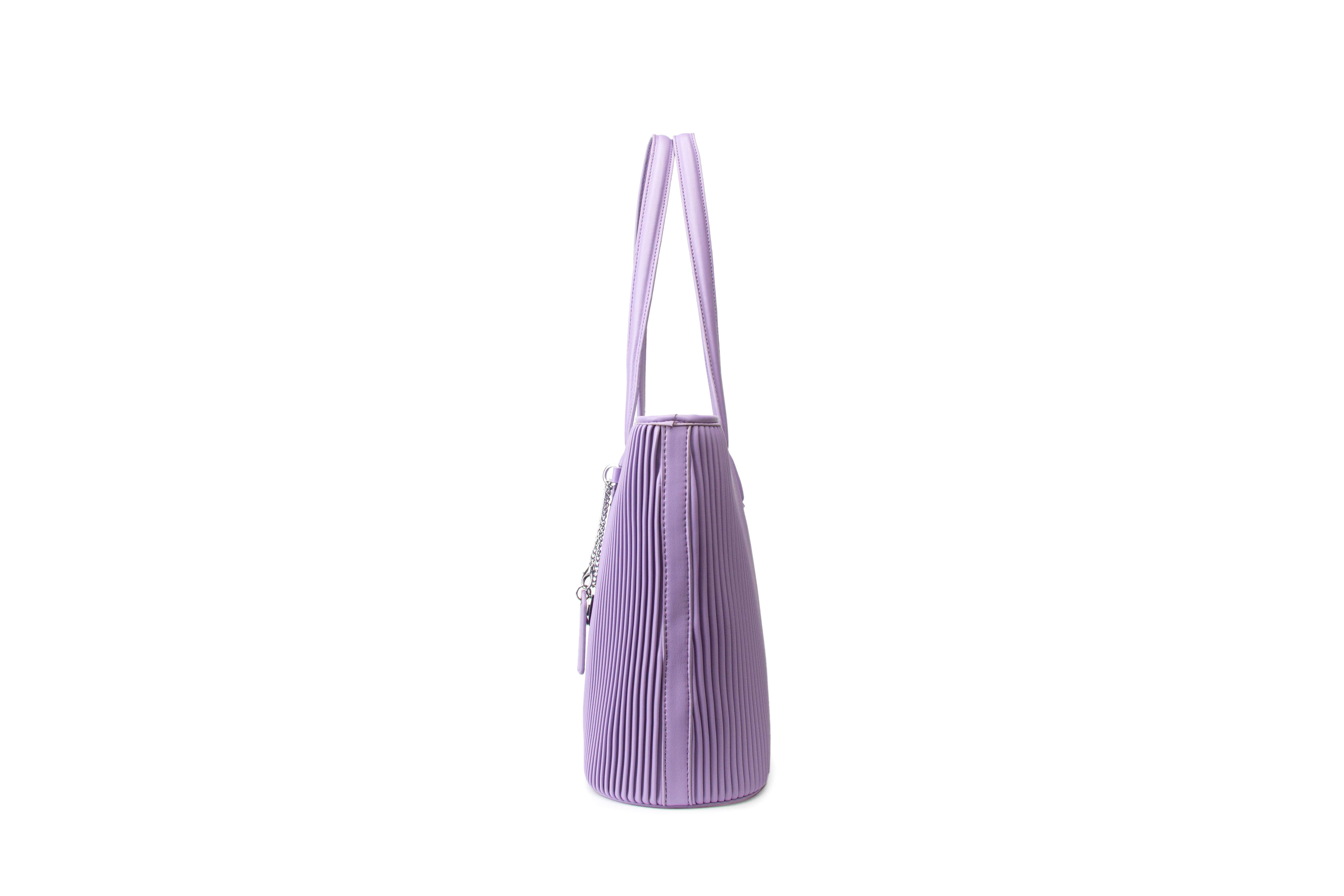 Sadie - Recycled Vegan Tote Bag - Lavender Pleated for wholesale on Faire3