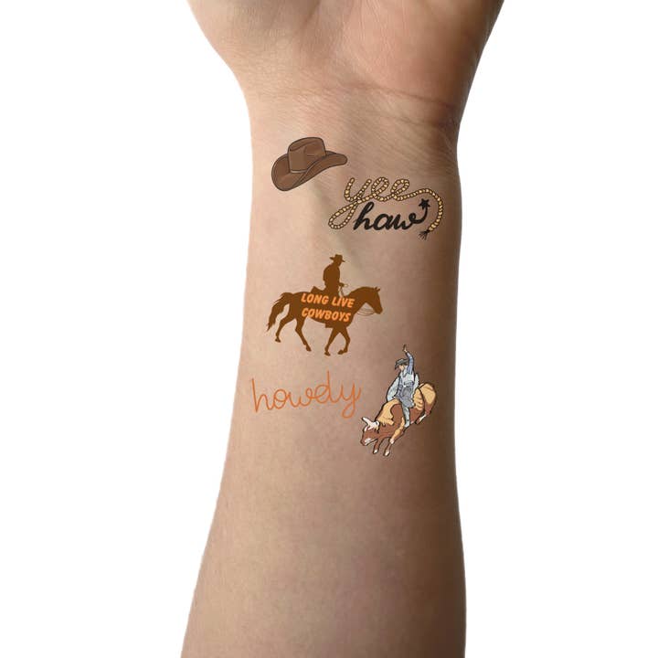 Happy Hues Tattoos - Wholesale Temporary Tattoo - Kids - Cowboy Temporary Tattoos