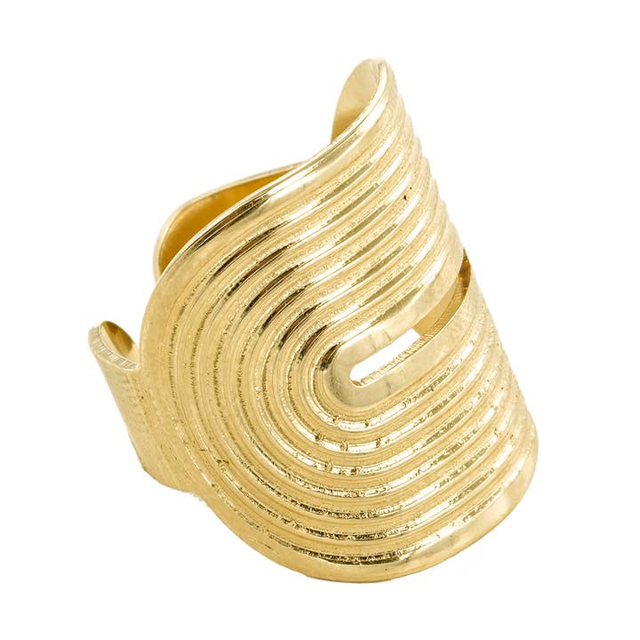 Anillo de 7 Chemins XL, fabricado en Francia, oro de 18 quilates para venta al por mayor de Lovelyday bijoux