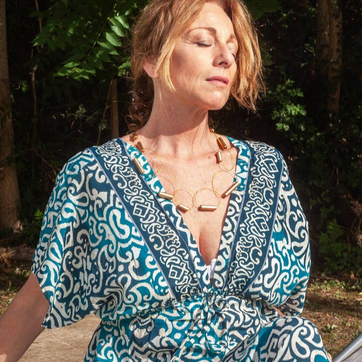 Bijondo - Wholesale Beaded/Pearl Necklace - Refined handcrafted wooden necklace Orbita4