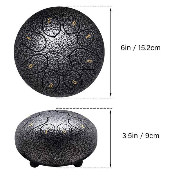 Showcase - Wholesale Meditation Supplies - TranquilTones 6" Garden Rain Drum in Matte Black11