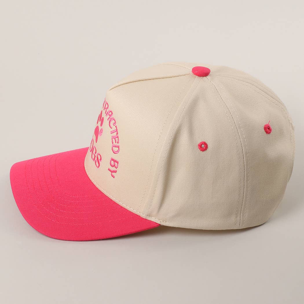 Fashion City - Wholesale Trucker Hat - Women's - EASILY DISTRACTED BY DOGS Embroidered Trucker Hat9