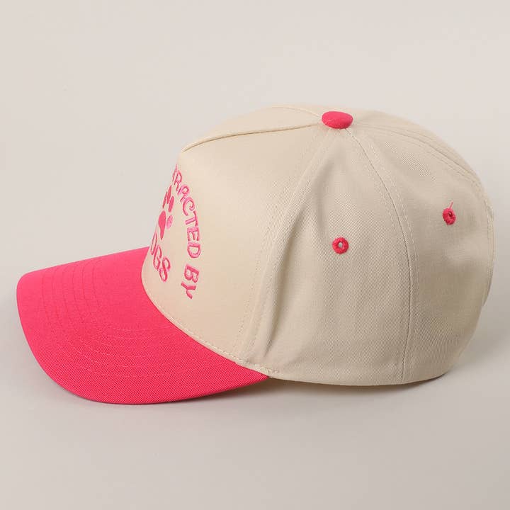 Fashion City - Wholesale Trucker Hat - Women's - EASILY DISTRACTED BY DOGS Embroidered Trucker Hat9