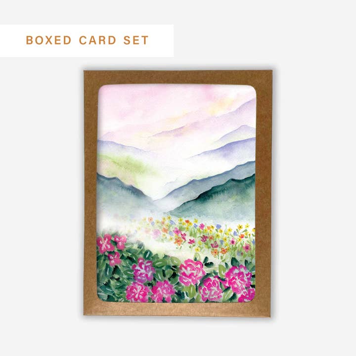 Rhododendron Mountain Boxed Card Set of 8 for wholesale by MARISAMADE