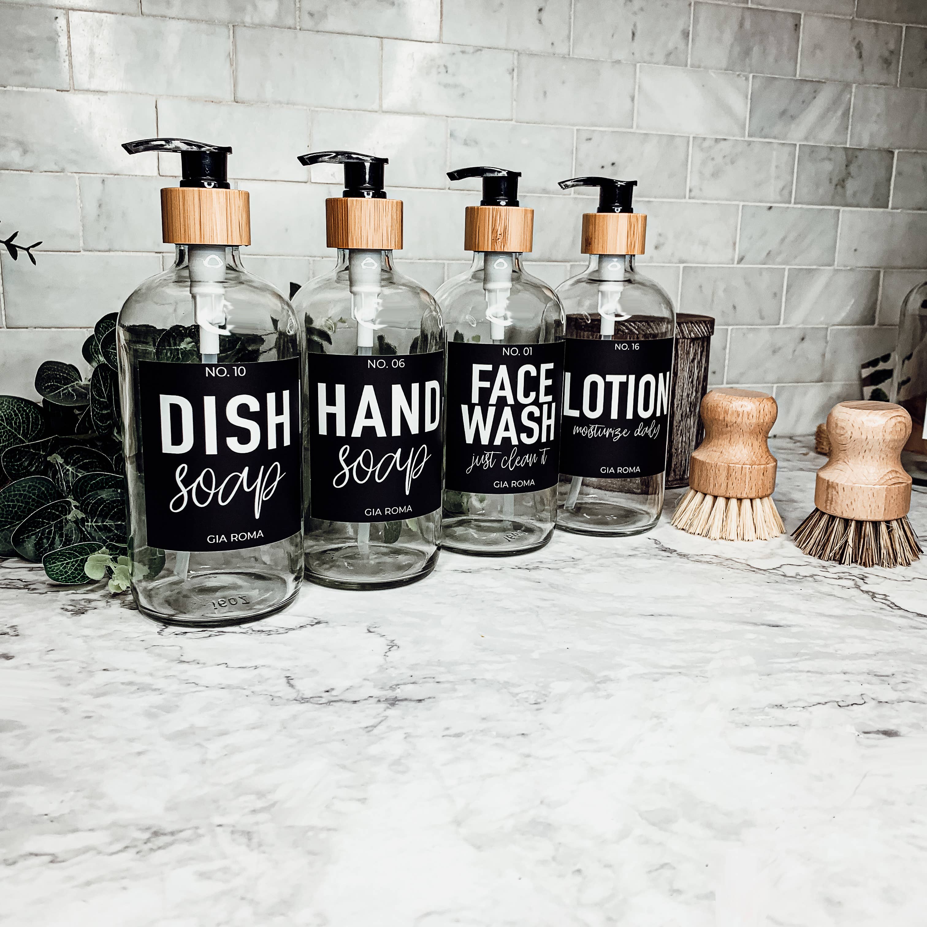 Gia Roma - Wholesale Zeepdispenser/zeeppompje - Glazen zeepdispensers met pompen, herbruikbaar, vele stijlen10