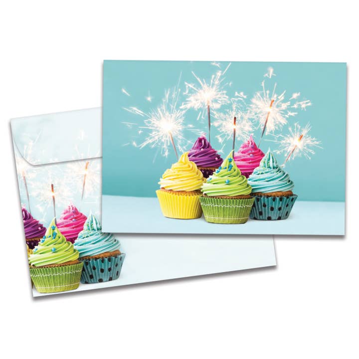Tree-Free Greetings - Wholesale Birthday Card - Cumpleanos Cupcakes Birthday 6 Pack 21597
