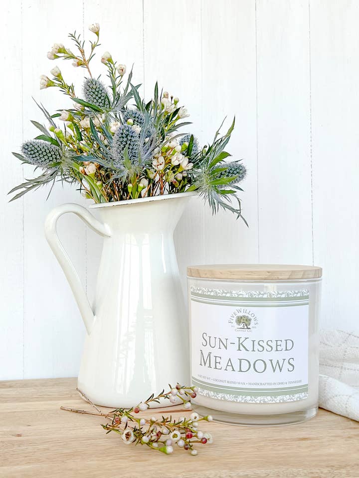 Sun-Kissed Meadows 15 oz. Signature Tumbler Candle for wholesale by Five Willows Candle Co.