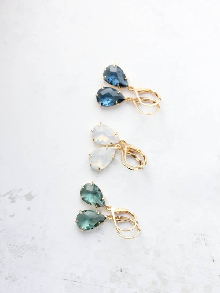 Small Jewel Teardrop Earrings - (3 colors) for wholesale by A Pocket of Posies