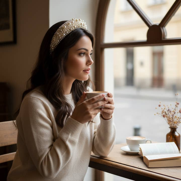 Athena Bridal Jewellery - Wholesale Fashion headband – women's - LUXE PEARL HEADBAND - AHB166 IVORY3