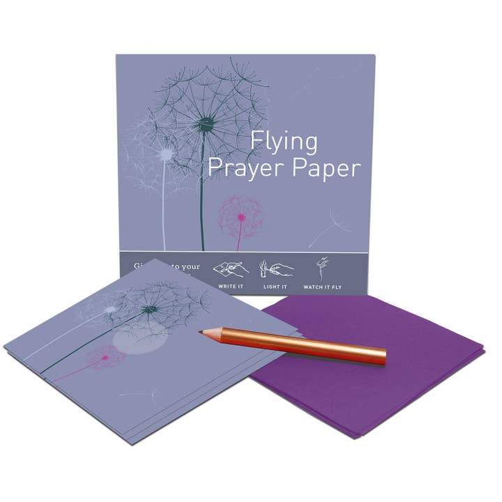 FLYING WISH PAPER ® - Wholesale Meditation Supplies - DANDELION PRAYER / Mini Kit / 15 WISH PAPER™ + Accessories