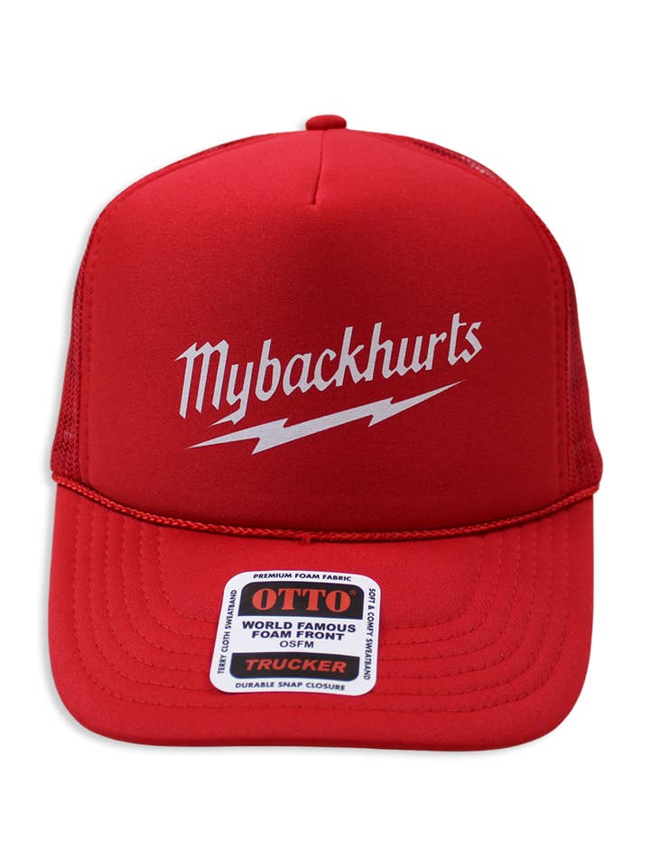 Casquette de camionneur MyBackHurts pour la vente par Luckless Outfitters