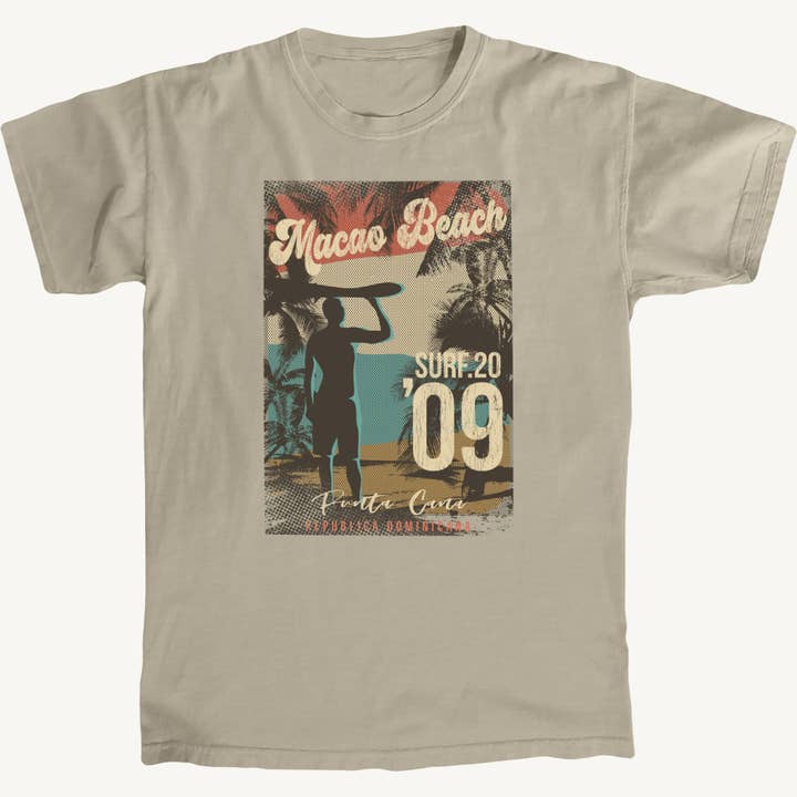 T-shirt rétro premium Macao Beach pour la vente par Salt Water Colours
