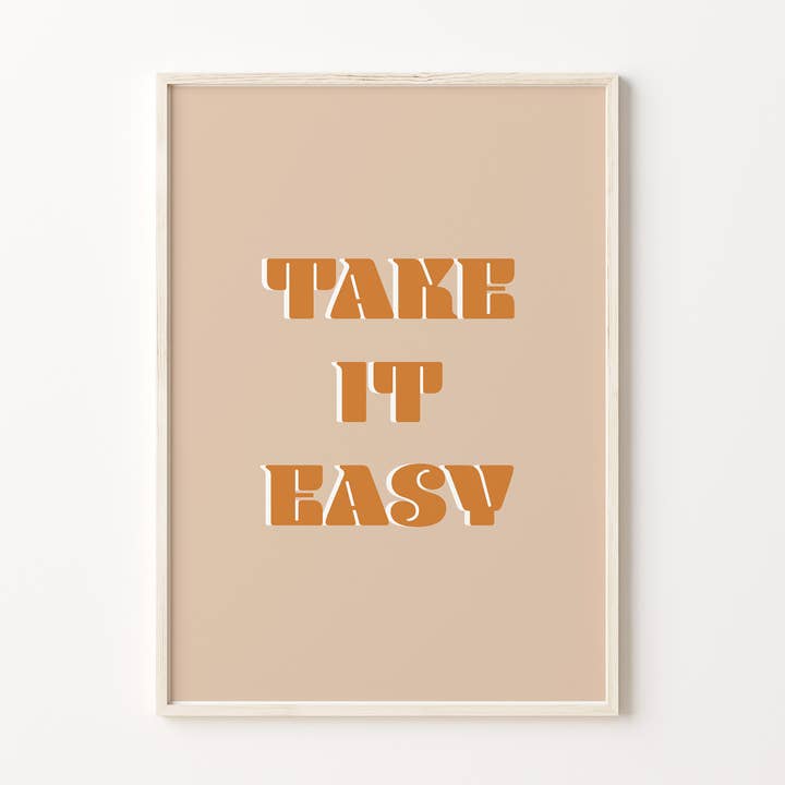 Impressão artística com citação retrô Take It Easy por atacado de Peach and Home