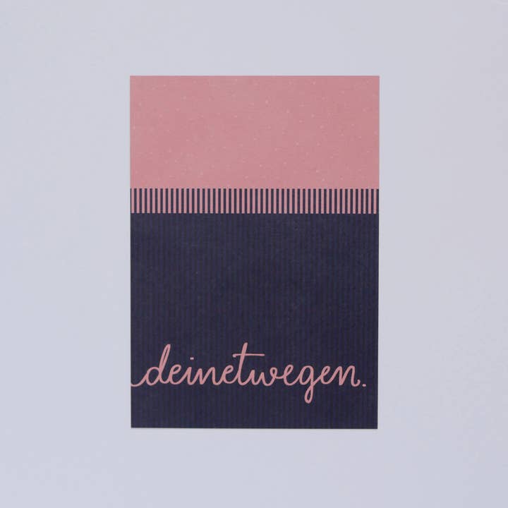 Postcard *because of you. * for wholesale by loretta cosima