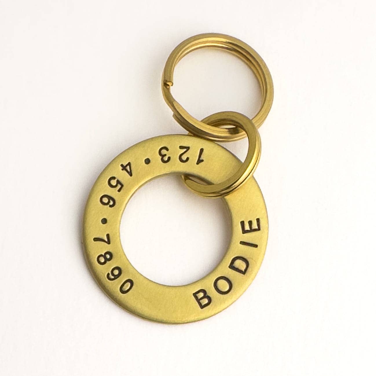 Noble Rhode - Wholesale Pet Identification Tag - Dog - Brass Washer Dog Tag0