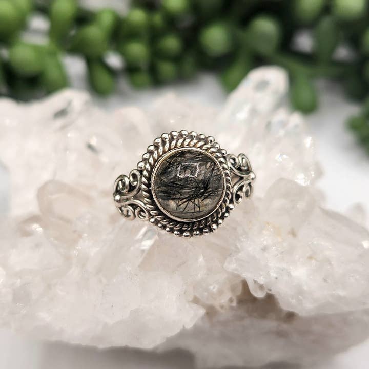 Meraki Gemstones - Vente Solitaire - Bague assortie de pierres semi-précieuses en argent sterling/.925