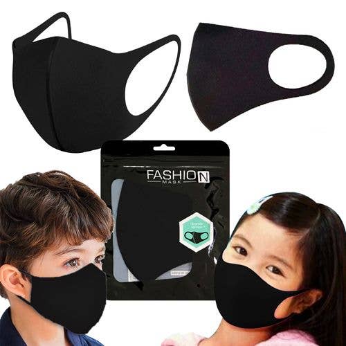 Zwarte wasbare gezichtsmaskers voor kinderen voor wholesale door Deluxe Import Trading