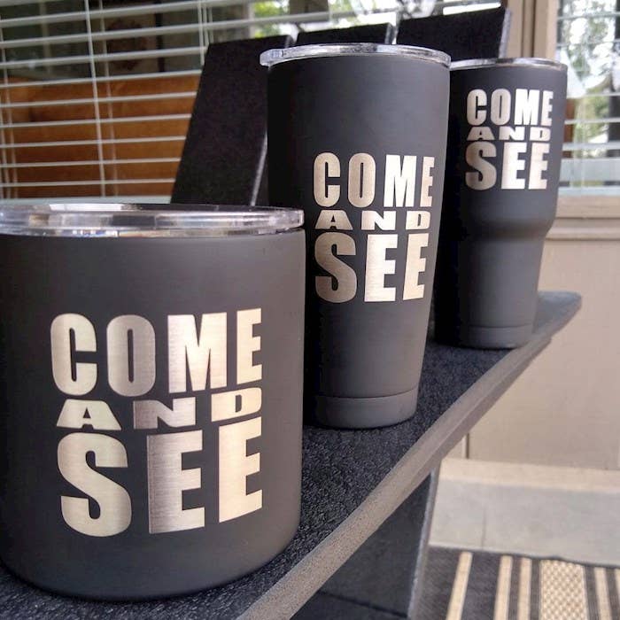 Tumbler-Come And See-The Chosen-Stainless Steel-Black-20oz for wholesale by Anchor Distributors