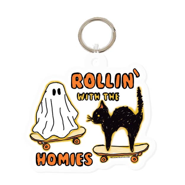ROLLIN' WITH THE HOMIES ACRYLIC KEYCHAIN for wholesale by NicSon Creative
