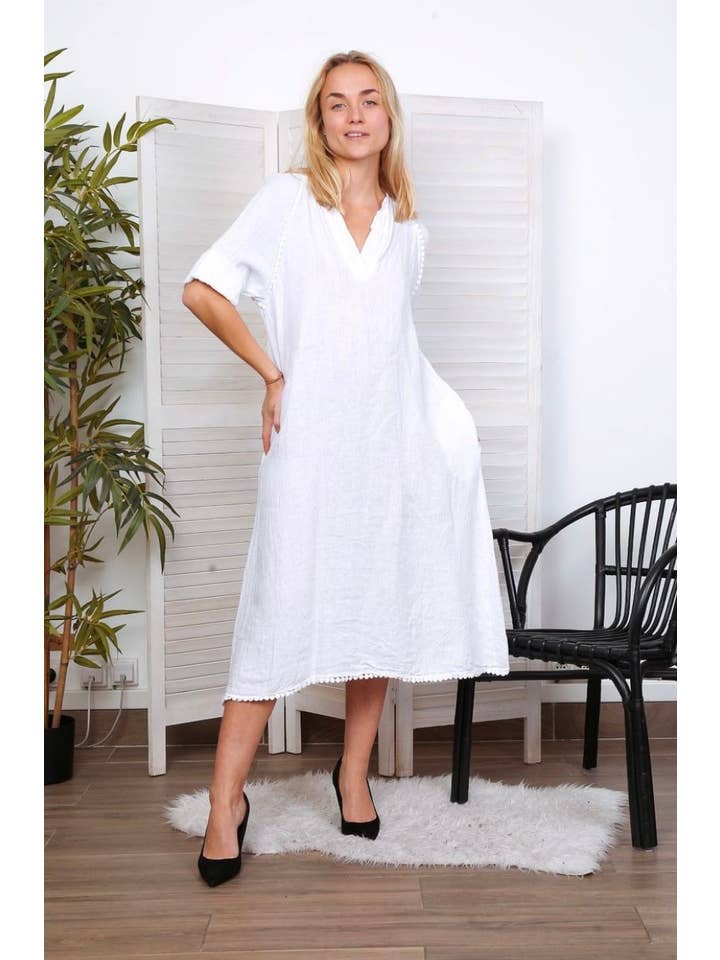 LÉA & LUC - Wholesale Dress – Women's - Long dress in 100% linen REF.716167