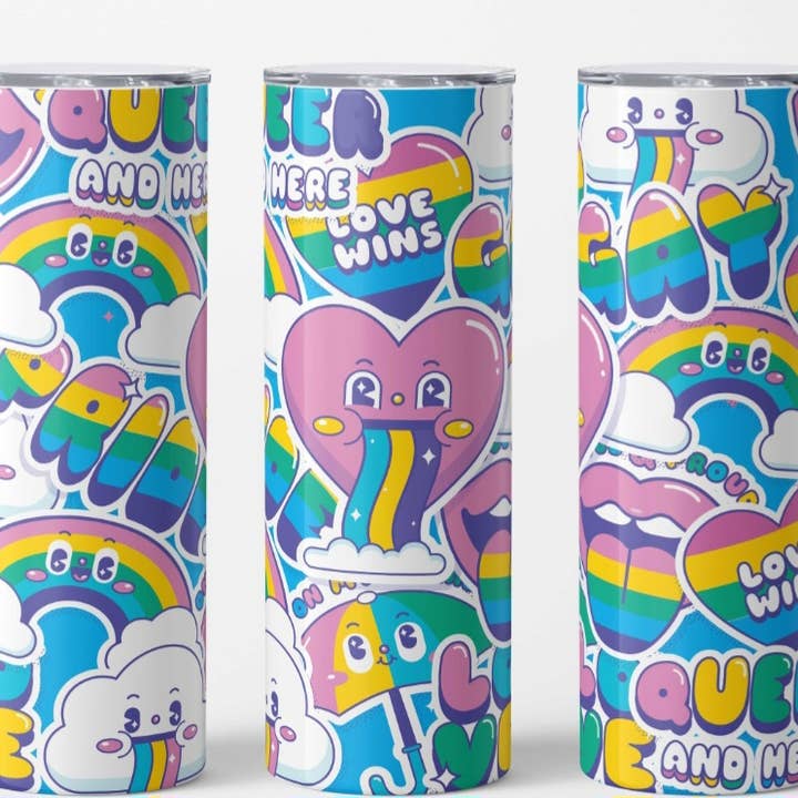 LGBT/Pride Characters 20oz Stainless Steel Tumbler for wholesale by Knotted Gypsy Designs