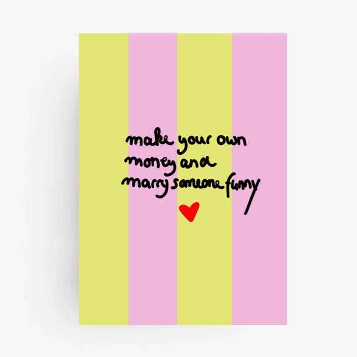 Postkarte • Marry someone funny • für den Großhandel von Ute Arnold / Hej.Ibiza