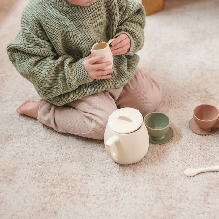bug + bean kids - Wholesale Knit Sweater - Kids - Chunky Knit Oversized Sweater | Sage