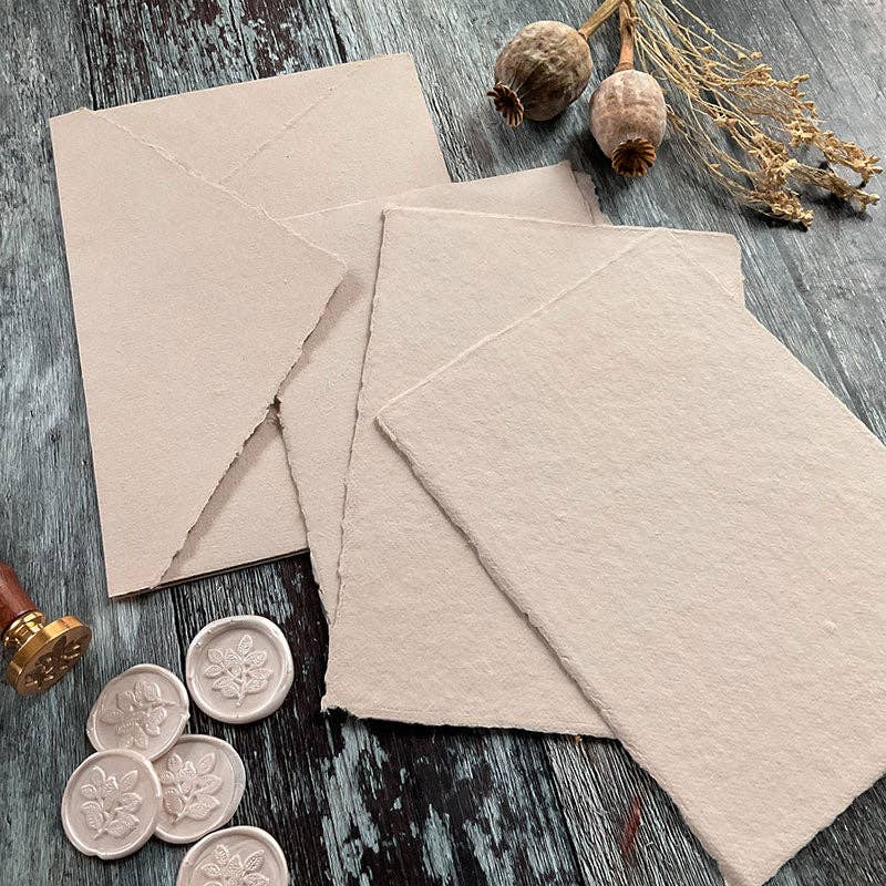 The Natural Paper Company - Wholesale Painting Paper - Natural Handmade Paper | Pack of 5 | Recycled Cotton Rag 1